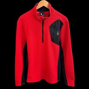 SPYDER‎ BANDIT WENGEN HALF ZIP FLEECE JACKET VOLCANO RED MEN L  #077